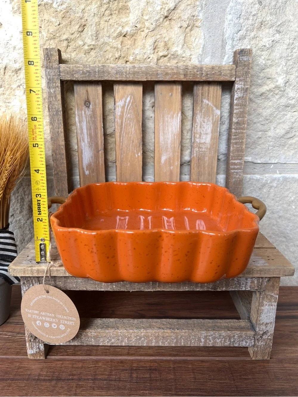🆕 10 Strawberry Street Orange Casserole / Baking Dish!